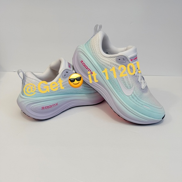 Nike Vomero Plus Women's Road Running Shoes White Blue Pink Glacier IM6682-159 - Picture 2 of 11